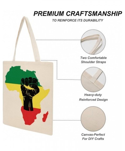 Rasta African American Afro Map Black Pride CanvasTote Bag for Women Girl Canvas Shoulder Handbags Cute Large Purse $12.64 Totes