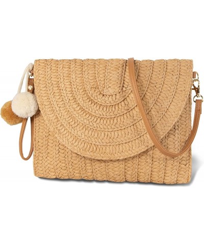 Women Beach Bag Straw Woven Shoulder Bag Crossbody Bucket Handbags Summer Handmade Hobo Purse Bamboo Handle Clutch1-khaki $17...