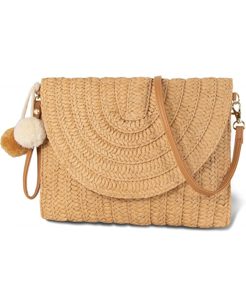 Women Beach Bag Straw Woven Shoulder Bag Crossbody Bucket Handbags Summer Handmade Hobo Purse Bamboo Handle Clutch1-khaki $17...