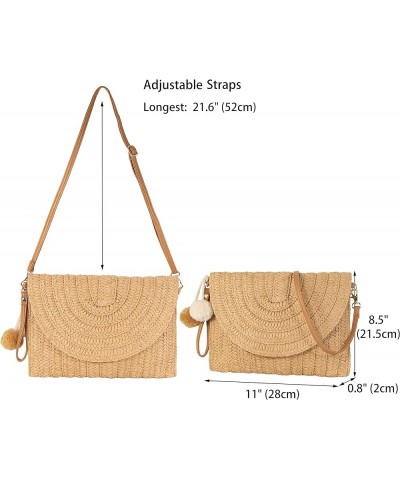 Women Beach Bag Straw Woven Shoulder Bag Crossbody Bucket Handbags Summer Handmade Hobo Purse Bamboo Handle Clutch1-khaki $17...