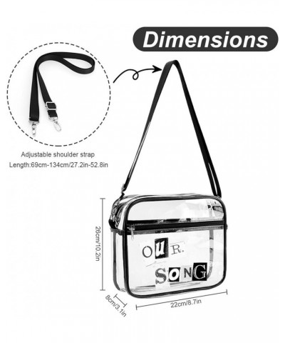 Women Men Clear Crossbody Bag Eras Clear Purse PVC Messenger Bag Stadium Approved for Concert Oursong $13.51 Satchels