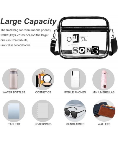 Women Men Clear Crossbody Bag Eras Clear Purse PVC Messenger Bag Stadium Approved for Concert Oursong $13.51 Satchels