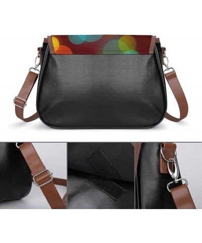 Printed Crossbody Bag Shoulder Bag PU Leather Women's Designer Satchels Stars Blue Red White Color8 $27.49 Crossbody Bags