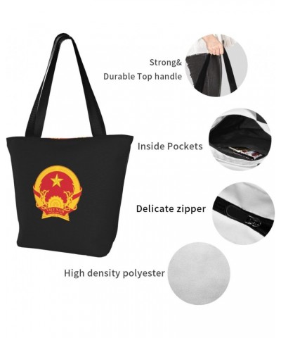 Emblem of North Vietnam Women'S Casual One Shoulder Carry Shopping Bag Large Capacity Working Storage Handbag $20.80 Shoulder...