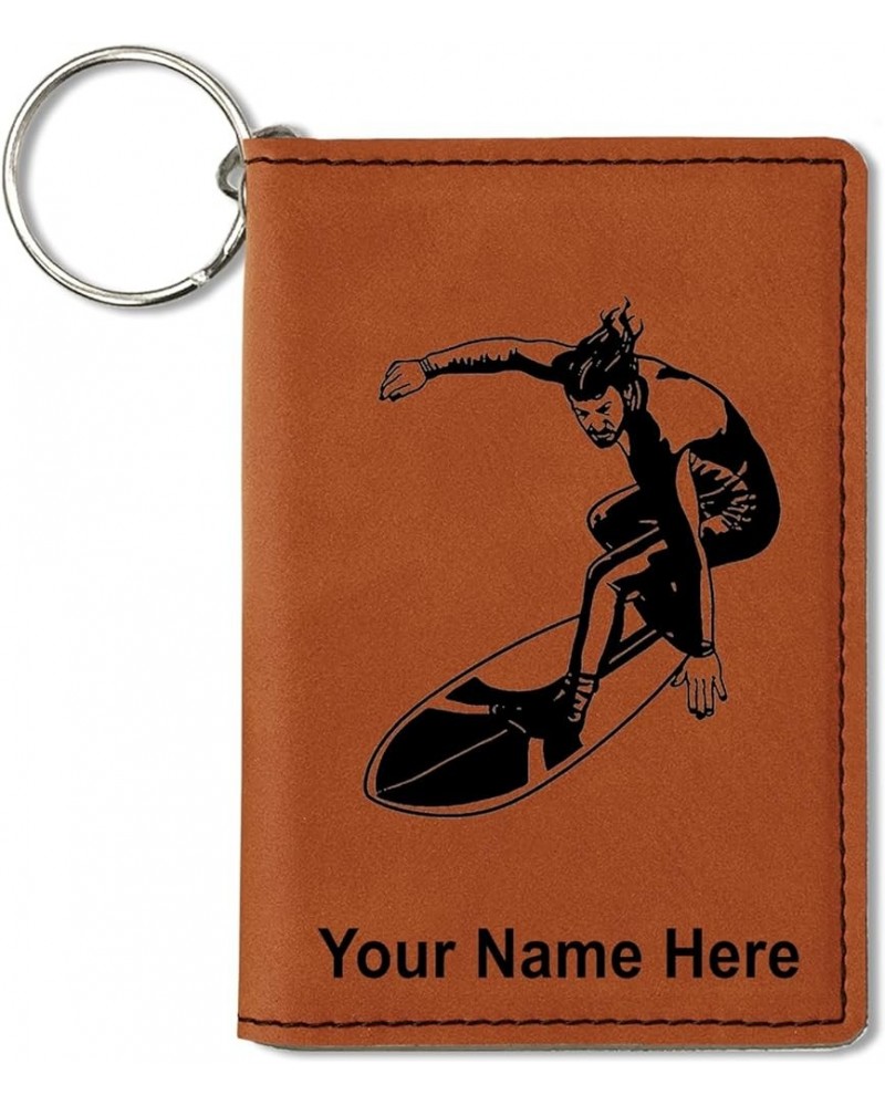 ID Holder Wallet, Surfer Man, Personalized Engraving Included (Teal) Dark Brown $11.76 Wallets