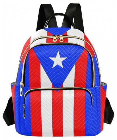 Patriot Women Backpack Flag Of Puerto Rico Anti-Theft Travel Backpack with Luggage Belt Lightweight Handbag Lady Purse Roomy ...