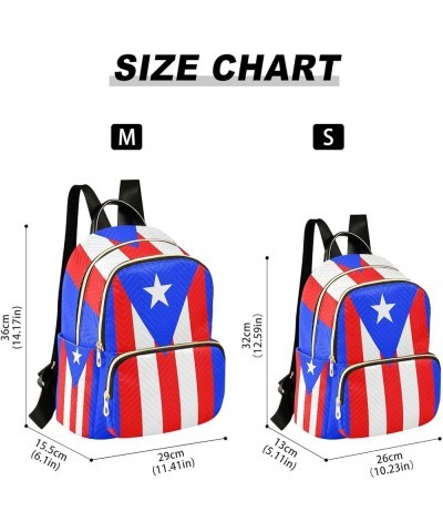 Patriot Women Backpack Flag Of Puerto Rico Anti-Theft Travel Backpack with Luggage Belt Lightweight Handbag Lady Purse Roomy ...