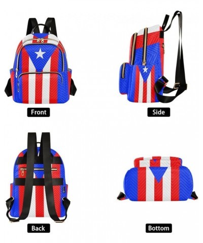 Patriot Women Backpack Flag Of Puerto Rico Anti-Theft Travel Backpack with Luggage Belt Lightweight Handbag Lady Purse Roomy ...