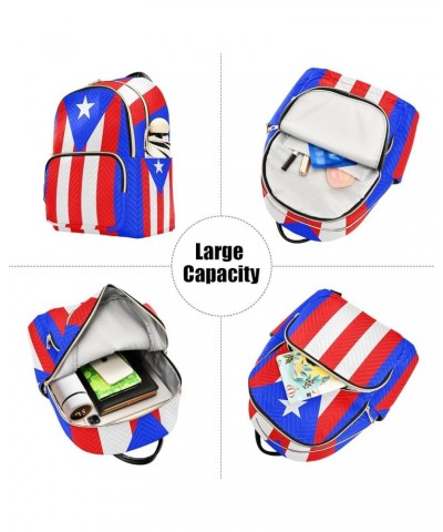 Patriot Women Backpack Flag Of Puerto Rico Anti-Theft Travel Backpack with Luggage Belt Lightweight Handbag Lady Purse Roomy ...