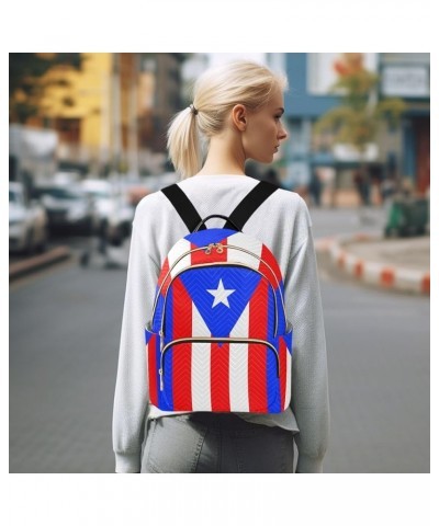 Patriot Women Backpack Flag Of Puerto Rico Anti-Theft Travel Backpack with Luggage Belt Lightweight Handbag Lady Purse Roomy ...