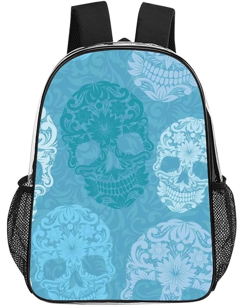 Clear Backpack - Large Clear Backpack Heavy Duty Transparent Backpack Compatible with Sugar Skulls, See Through Backpack Clea...