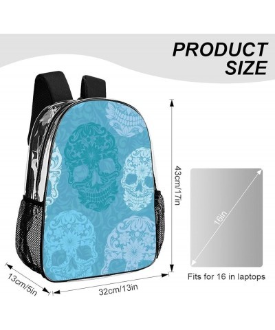 Clear Backpack - Large Clear Backpack Heavy Duty Transparent Backpack Compatible with Sugar Skulls, See Through Backpack Clea...