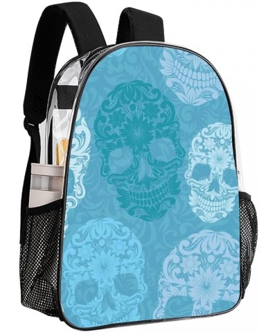 Clear Backpack - Large Clear Backpack Heavy Duty Transparent Backpack Compatible with Sugar Skulls, See Through Backpack Clea...