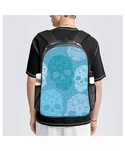 Clear Backpack - Large Clear Backpack Heavy Duty Transparent Backpack Compatible with Sugar Skulls, See Through Backpack Clea...