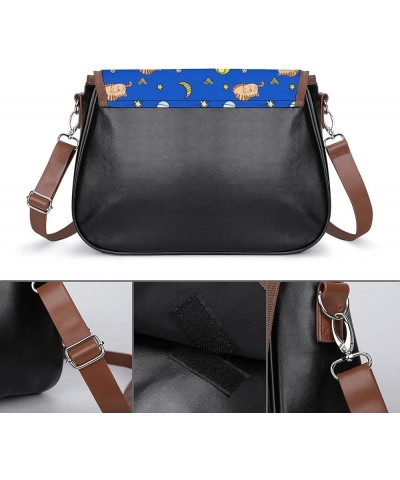 Printed Crossbody Bag Shoulder Bag PU Leather Women's Designer Satchels Light White Color12 $25.91 Satchels