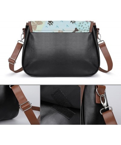 Shoulder Round Messenger Bag Leather Travel Briefcase Satchel for Office, Work, Travel Pattern (668) $18.03 Totes