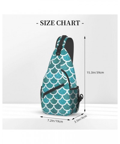 Glitter Fish Scales Sling Bag Crossbody Travel Hiking Chest Backpack Shoulder Daypack for Women Men $17.10 Crossbody Bags