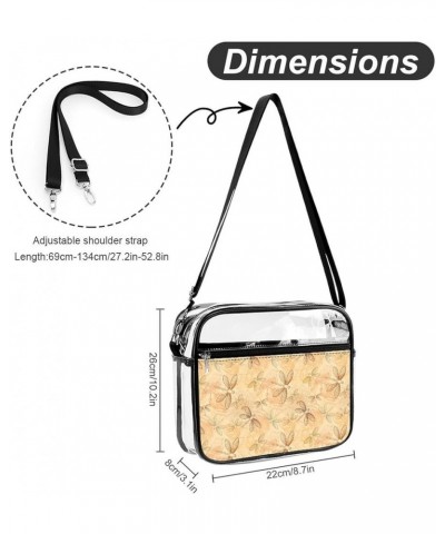 Brown Retro Dragonfly Clear Crossbody Shoulder Purse Bag for Men Women, Stadium Clear Messenger Bag Style $10.25 Crossbody Bags