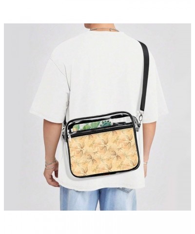 Brown Retro Dragonfly Clear Crossbody Shoulder Purse Bag for Men Women, Stadium Clear Messenger Bag Style $10.25 Crossbody Bags