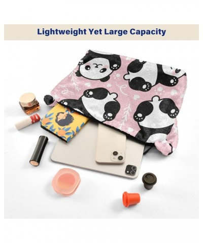 Cute Cartoon Panda Tote Handbags for Women Ultra Soft Fluffy Shoulder Bag with Zipper Fashion Durable Satchel Bag for Office ...