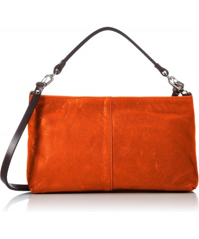 Soft Leather 2-Way Thin Shoulder Pouch Orange $31.98 Shoulder Bags