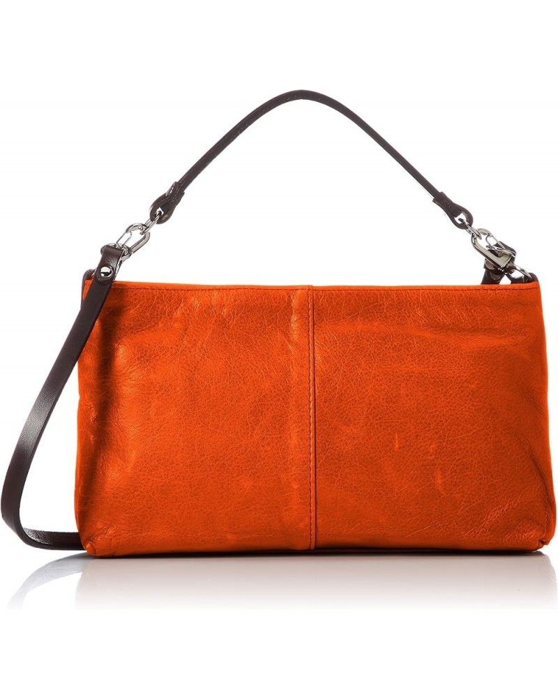 Soft Leather 2-Way Thin Shoulder Pouch Orange $31.98 Shoulder Bags