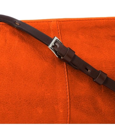 Soft Leather 2-Way Thin Shoulder Pouch Orange $31.98 Shoulder Bags