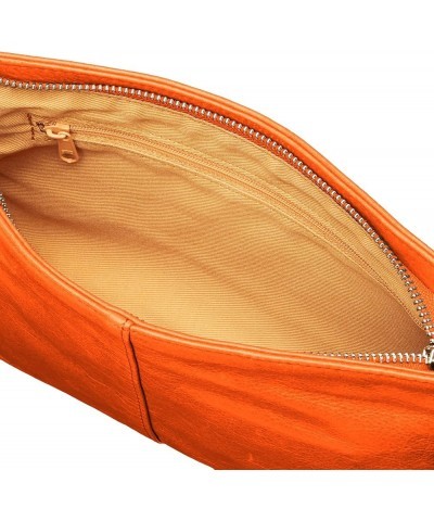 Soft Leather 2-Way Thin Shoulder Pouch Orange $31.98 Shoulder Bags