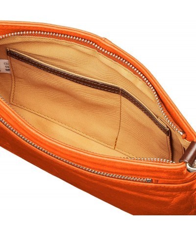 Soft Leather 2-Way Thin Shoulder Pouch Orange $31.98 Shoulder Bags