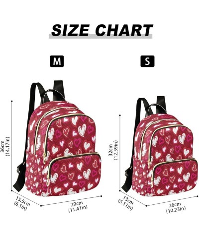 Valentine's Day Love Heart Red Women Backpack Purse Ladies Fashion Shoulder Bag Daypack Travel Bag 10L Small $20.29 Backpacks