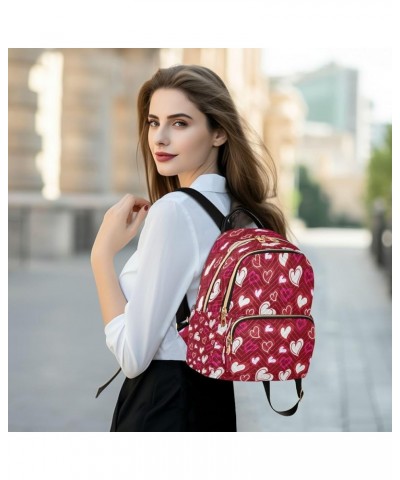 Valentine's Day Love Heart Red Women Backpack Purse Ladies Fashion Shoulder Bag Daypack Travel Bag 10L Small $20.29 Backpacks