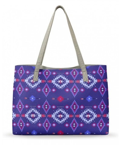 Big Capacity Leather Tote Bag for Women Top Handle Purse Bucket Handbag Aztec Tribal Print $25.00 Totes