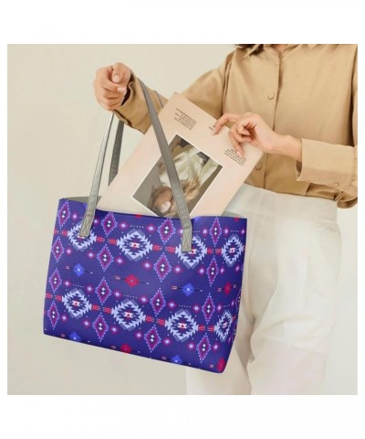 Big Capacity Leather Tote Bag for Women Top Handle Purse Bucket Handbag Aztec Tribal Print $25.00 Totes