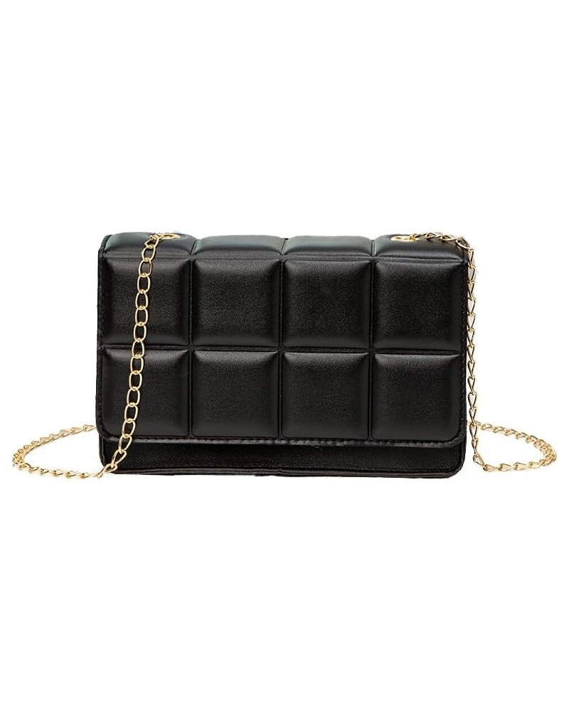 Hobo Bags for Women Fashion Square Shoulder Bag Small Crossbody Bags for Summer Chain Casual Satchel Black Purses Black $15.0...