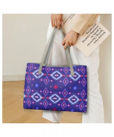 Big Capacity Leather Tote Bag for Women Top Handle Purse Bucket Handbag Aztec Tribal Print $25.00 Totes