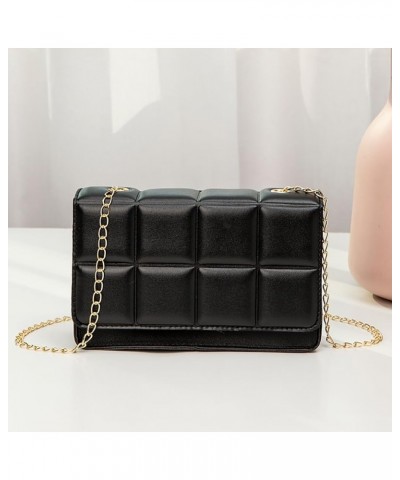 Hobo Bags for Women Fashion Square Shoulder Bag Small Crossbody Bags for Summer Chain Casual Satchel Black Purses Black $15.0...