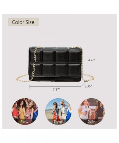 Hobo Bags for Women Fashion Square Shoulder Bag Small Crossbody Bags for Summer Chain Casual Satchel Black Purses Black $15.0...