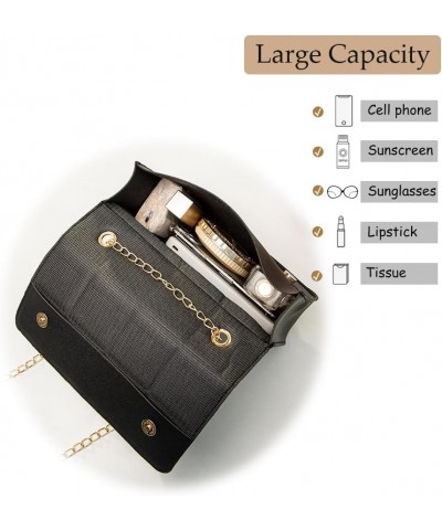 Hobo Bags for Women Fashion Square Shoulder Bag Small Crossbody Bags for Summer Chain Casual Satchel Black Purses Black $15.0...