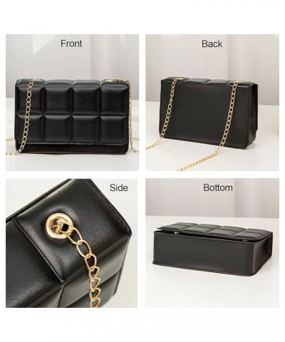 Hobo Bags for Women Fashion Square Shoulder Bag Small Crossbody Bags for Summer Chain Casual Satchel Black Purses Black $15.0...