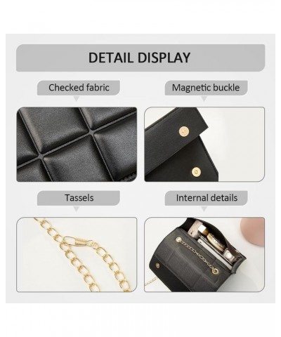 Hobo Bags for Women Fashion Square Shoulder Bag Small Crossbody Bags for Summer Chain Casual Satchel Black Purses Black $15.0...