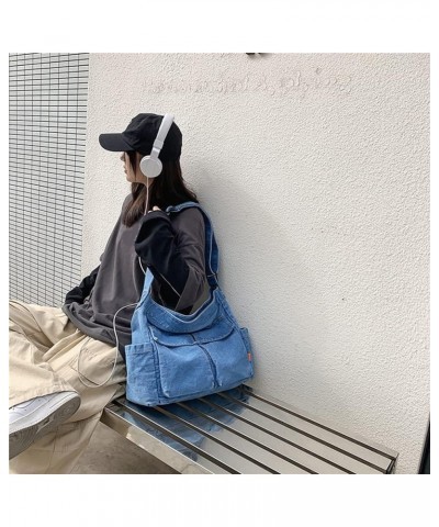 Denim Hobo Crossbody Bag for Women Large Shoulder Handbag Messenger Bag Retro Tote Bag for Casual Work Travel C-light Blue $1...