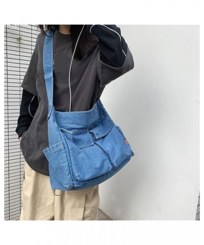 Denim Hobo Crossbody Bag for Women Large Shoulder Handbag Messenger Bag Retro Tote Bag for Casual Work Travel C-light Blue $1...