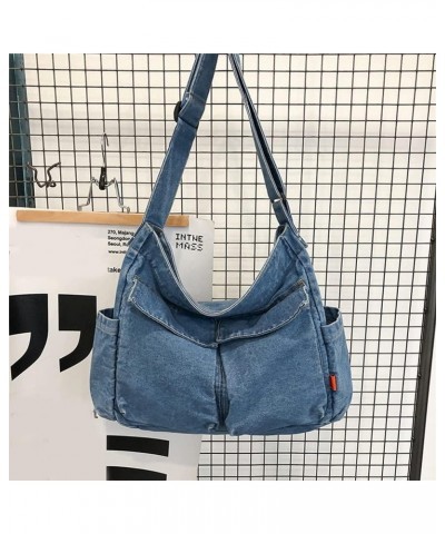 Denim Hobo Crossbody Bag for Women Large Shoulder Handbag Messenger Bag Retro Tote Bag for Casual Work Travel C-light Blue $1...