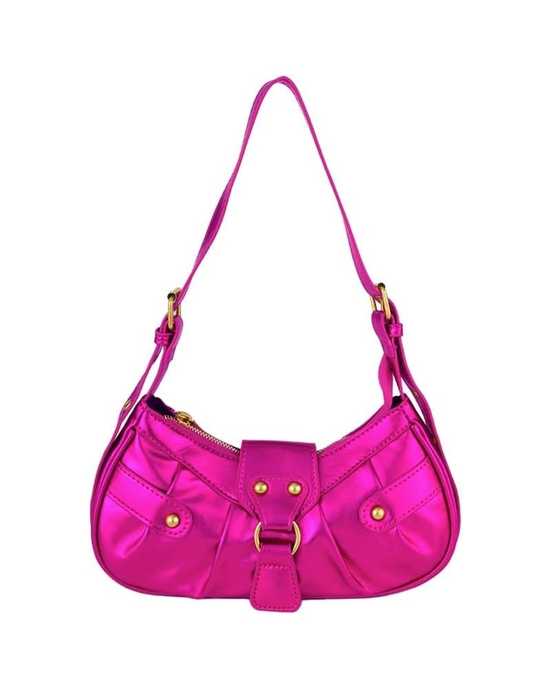 Shoulder Bag for Women - Y2K Purse Corssbody Handbag, Punk Style Designer Bag PU Leather Zipper Close Bag 2-pink $11.25 Shoul...