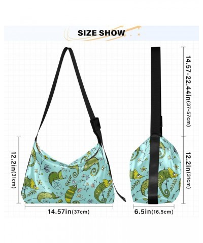 Chameleon Green Hobo Bags for Women Leather Handbag Shoulder Bag Purses Crossbody Bag for Gifts Work Travel $19.79 Hobo Bags