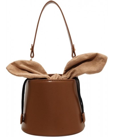 Bucket Bag for Women Small Vegan Leather Drawstring Shoulder Handbags Hobo Crossbody Bag with 2 Detachable Straps Brown $14.3...