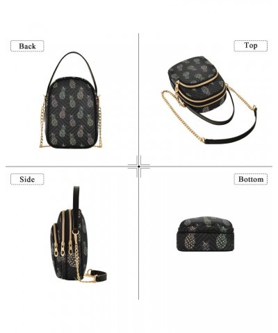 Summer Pineapples Small Crossbody Bag Quilted Handbags for Women Chain Shoulder Bag $13.51 Shoulder Bags