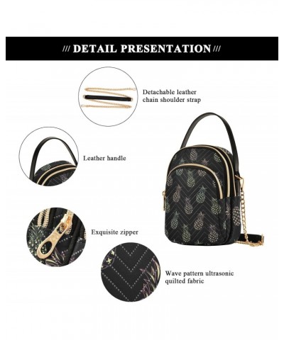 Summer Pineapples Small Crossbody Bag Quilted Handbags for Women Chain Shoulder Bag $13.51 Shoulder Bags