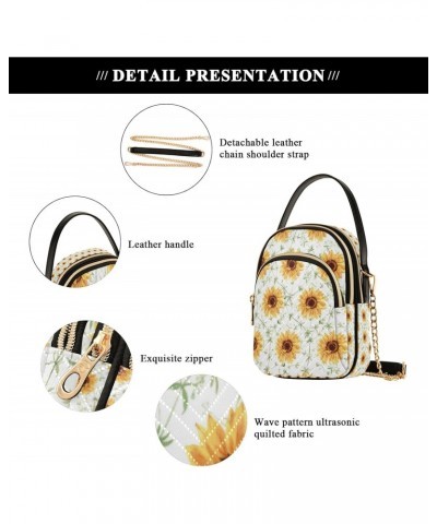 Spring Sunflower Flower Crossbody Handbags for Women Casual Leather Shoulder Phone Purse $11.18 Crossbody Bags