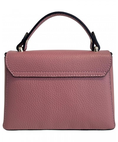 Women's Real Leather Shoulder Bag with Bee Closure 20 x 7 x 14 cm Winter Rose $90.30 Shoulder Bags